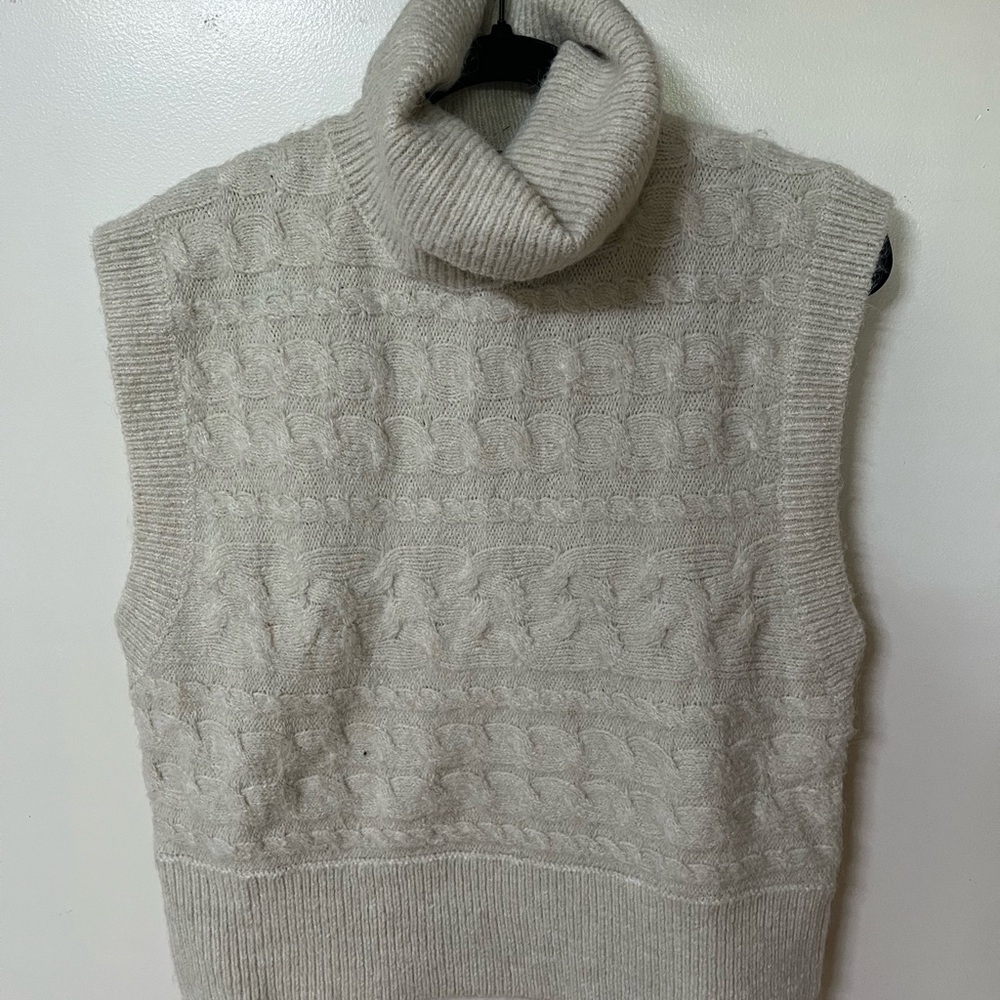 Women’s Cream Turtleneck Sweater Vest